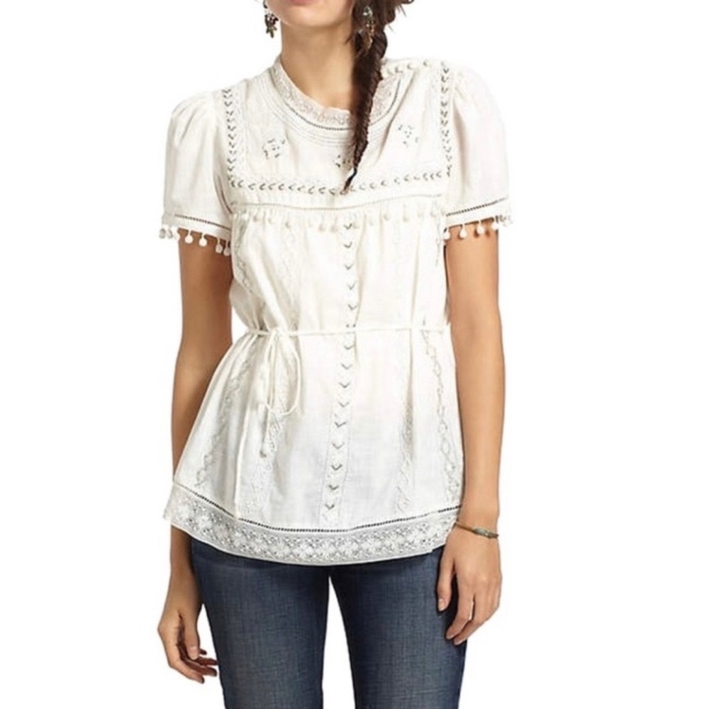 Anthropologie Leifnotes- Peasant Top